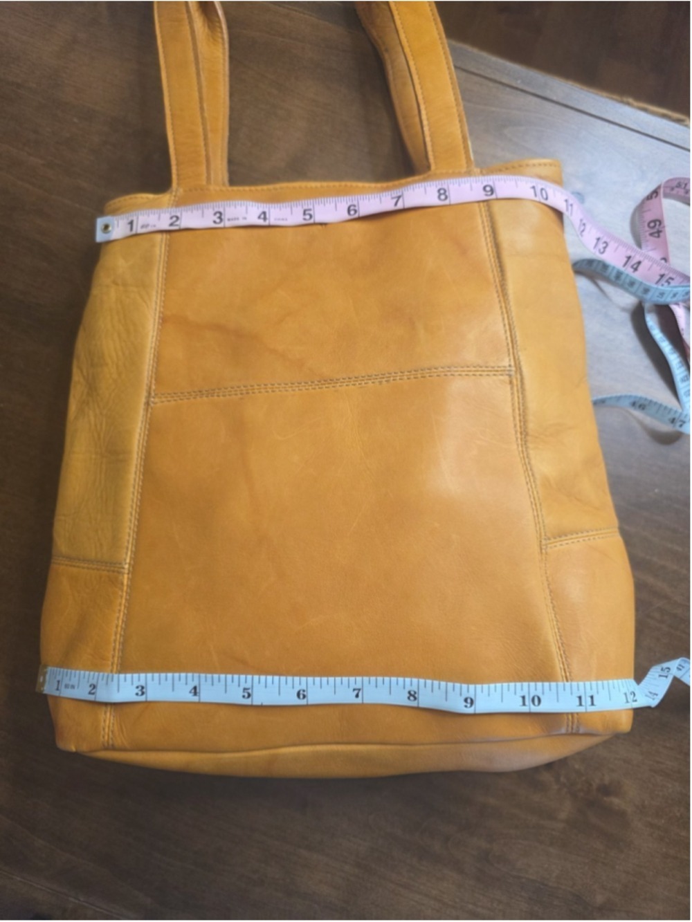 Frye Vintage Rare Genuine Leather Bucket Shoulder Bag Mustard Golden 12x12x6 Lrg - Picture 7 of 15
